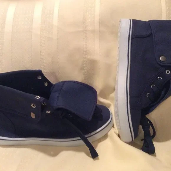 Vagabond NWOT Hi-Top navy blue canvas Sneakers womens size 9 - Picture 4 of 8
